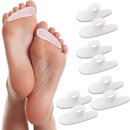 Dita a martello correttore, 4 paia Cuscinetti in Gel per Dita a Martello, Anello per Alluce Valgo, Raddrizza Dita Dei Piedi, Allineatori e Piastre per Dita Curve, Ad Artiglio e a martello