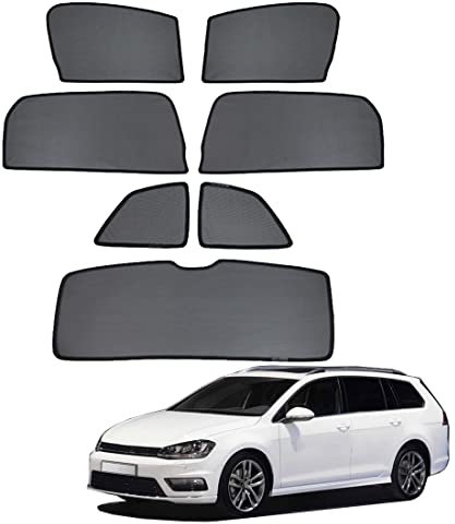 Sonnenschutz Auto Vorhang Für Baby Kinder Sonnenblende Für Golf 7 Variant 2013-2020 UV Schutz Magnetisch Sonnenschutz Für Autofenster Seitenscheibe Schwarz,7PCS
