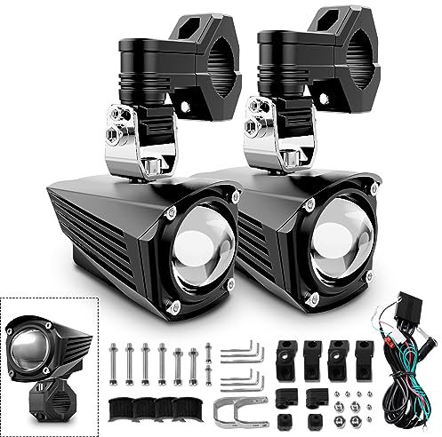 REALOVE LED Arbeitsscheinwerfer 60W 5600LM 6000K, Motorrad Scheinwerfer Fünf Lichtmodi Motorrad Fahren Nebelscheinwerfer mit Kabelbaumsatz, für Motorrad Offroad LKW ATV (2 Stück)