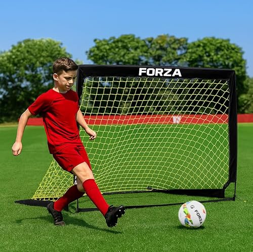 FORZA Square Pop-Up Football Goal [6 Sizes] | Portable Football Training Goal with Carry Bag & Ground Stakes - For All Ages with 5 Second Set Up - Single or Pair