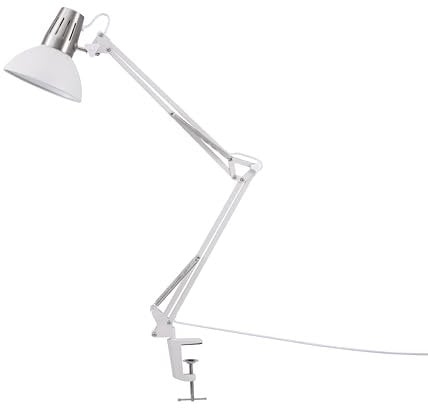 Paco Home LED Lampe Tischleuchte Deko Tischlampe Schreibtischlampe Arbeitszimmer Büro Modern Höhenverstellbar Rund E27, Farbe:Silber 1, Leuchtenart___Farbe:Tischleuchte - Weiß