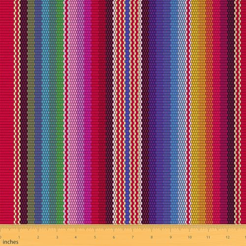 Mexikanische Streifen Stoff Meterware Cinco de Mayo Stoff 92 x 150 cm Stuhl, Bohemian Indianer, dekorativer Stoff, Outdoor, wasserdicht, bunt, Nähstoff, Polyester