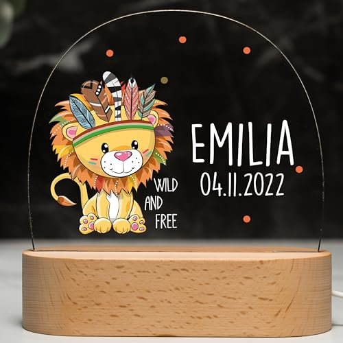 Kidsmood – Individuelles Nachtlicht für Baby & Kinder – Dimmbare Nachttischlampe mit Namen für Kinderzimmer – Personalisiertes Geschenk zur Geburt, Taufe & Geburtstag für Mädchen & Jungen