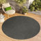 TAPISO Mono Rund Teppich Kurzflor Indoor Outdoor UV-beständig Dunkelgrau Einfarbig Wohnzimmer Schlafzimmer Kinderzimmer Modern Design ÖKO-TEX 100 x 100 cm