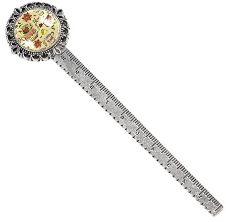 Retro Metal Bookmark with Box,Book Markers,Home vase Teacup Cake,Vintage Book Mark Ruler Bookmarks for Page