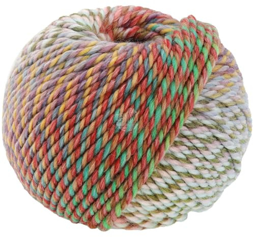 LANA GROSSA Merino Twister | 3-fach verzwirntes Dochtgarn aus Merino superwash & Acryl (Premium anti-pilling) | Bedruckter Farbverlauf im Einzelfaden | 100g Wolle, Stricken & Häkeln | 80m Garn FB7