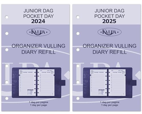 Kalpa 6 Ringbuch Agenda Nachfüllen Personal Organizer Terminplaner Einlage Kalendereinlage, 2025, B7 Taschen, 1 Woche auf 2 Seiten