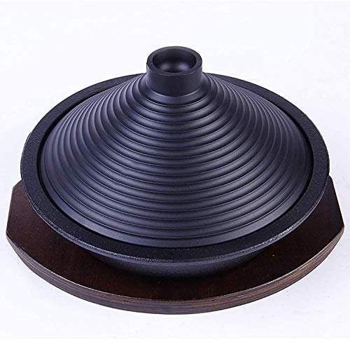 Cooking Tagine Pot, Tagine with Enameled Cast Iron Base and Cone-Shaped Lid for Different Cooking Styles, 28cm Tagine Pot with Tray