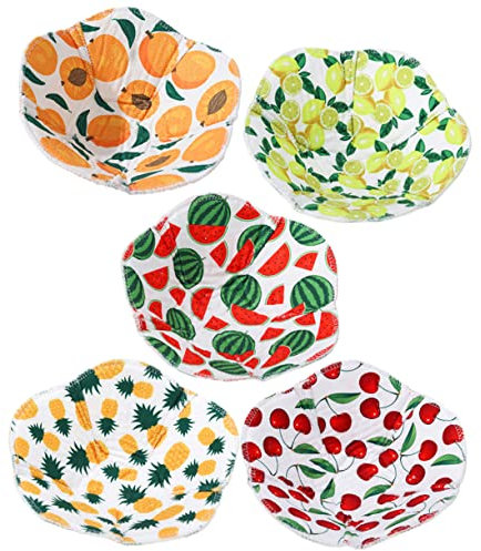 MAGICLULU 5 Stück Mikrowellen Schüsselhalter Hitzebeständig Rutschfest Aus Strapazierfähigem Polyester Baumwollmaterial Für Heiße Schüsseln in Küche Mikrowellengeeignet