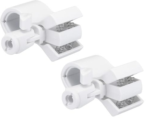 sourcing map Microphone Holder O.D 32mm - 60mm Plastic Interface Mic Holder Clip with 3/8 Plastic Adapter for Small Mic White 2 Pcs