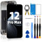 DTD Écran pour iPhone 12 Pro Max LCD 6.7 Remplacement FHD Écran Tactile 3D Assemblage du Cadre du numériseur et Kits de réparation True Tone Programmable (Models A2342,A2410,A2411,A2412)