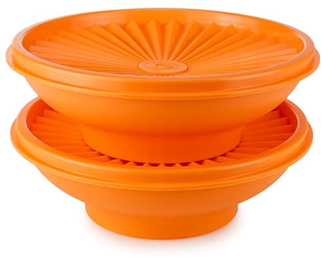 Tupperware Sonnenschüssel 2x 400 ml orange Salatschüssel Servierschüssel Schale Schälchen incl, Schmetterling