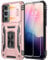 GOLDJU Coque pour Samsung Galaxy A55 5G,Coque Samsung Galaxy A35 5G,avec Coque Coulissante pour Appareil Photo[2 x 9H Protecteur d'écran] Coque Samsung A55/A35,Chocs et AuxRayures-Or Rose