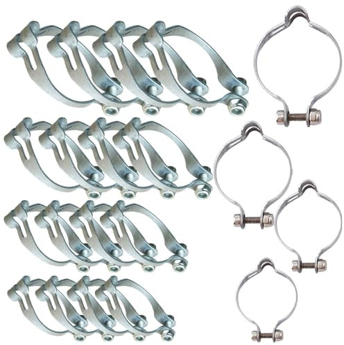 Yuauy Bike Cable Guide 4 Sets of Each 25.4/28.6/31.8/34.9mm Metal Ring Firmly to Frame Brake Cable Shift Cable Derailleur Cable Base Guide Clip Fitting Line Tube Housing Durable (Total 16 Sets)