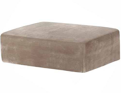 Miecoae Hockerbezug, Bezug Hocker Rechteckig，Fußbank Husse, Hocker Überzug Schwarz/Rot, Bezug für Ottomane, Ottomane Schonbezug(T-04,85-95x70-80cm)