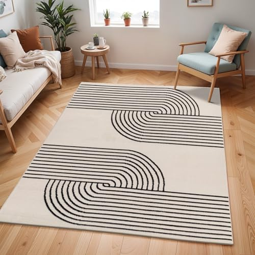 Livabliss Constance Hialeah Abstract Runner – 80x220 cm, Ivory & Black