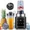 SHARDOR Blender, 4 programmes et fonction d'impulsion, 1500w, lames professionnelles pour hacher la glace, 2 * 700ml bouteilles d'eau de sport