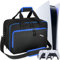 Carrying Case Compatible with PS5 Pro/PS5/PS5 Slim/PS4/PS4 Slim, Travel Storage Bag Fits for PlayStation 5/Digital Edition Console/PSP Handheld, Controllers, Game Discs & Accessories