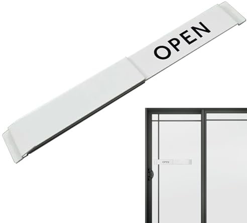 Panneau double face – Panneau ouvert et fermé pour portes coulissantes, panneau ouvert et fermé, panneaux ouverts, écran de confidentialité pour portes coulissantes | Affichage avec texte simple, text