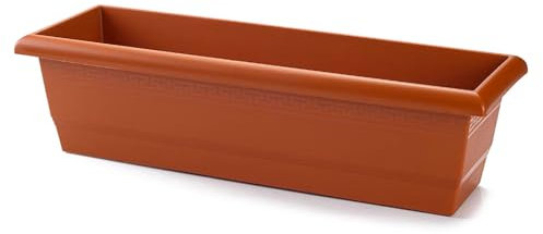 AC - Jardinera de plástico sin Plato - 60 cm - Modelo PLFT - Forma Rectangular - Ideal para Decorar tu casa y jardín - Fabricada en España - Color Marrón