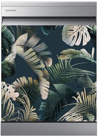 Stickers Lave Vaisselle - Feuilles Tropicales 3617689982953 - Adhésif Brillant - 60x60 cm