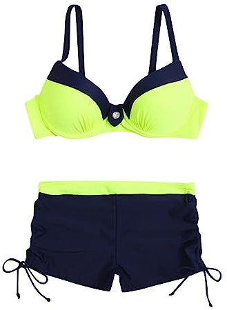 Maillot De Bain Femme 2 Pieces Sexy, Maillot De Bain Gainant Ventre Plat, V-Cou Swimwear Haut Triangle Bikini Réglable Bikini 2 Pieces Rembourré Maillot De Bain Classique Ensemble De Swimwear De Plage