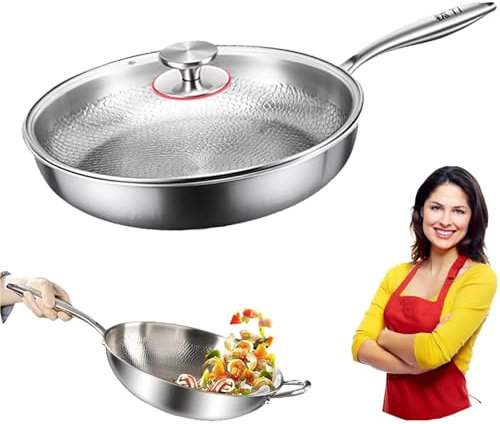 Generico Sartenes de titanio puro Titanium Pan, 28 cm – Sartenes antiadherentes multifuncionales antiarañazos para cocinar
