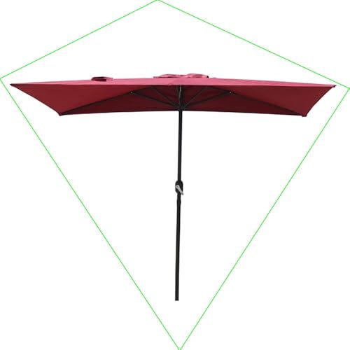 QSPNVFB Sombrilla De Terraza De Media con Manivela 250cm Pequeña Rectangular Sombrilla De Pared 5 Varillas Portátil Parasol De Jardín Balcón Anti UV(Burgundy)