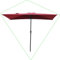 QSPNVFB Sombrilla De Terraza De Media con Manivela 250cm Pequeña Rectangular Sombrilla De Pared 5 Varillas Portátil Parasol De Jardín Balcón Anti UV(Burgundy)