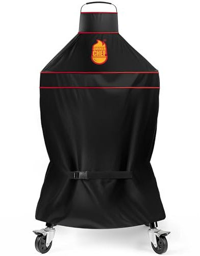 Housse de barbecue pour Kamado Joe & Big Green Egg 45,7 cm avec bande rouge – Housses de fumoir imperméables et robustes pour séries classiques – Accessoires durables pour séries classiques et BGE