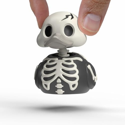 TUBBZ: Halloween - Skeleton Mini Rubber Duck Collectable Toys 5 cm | Mini Vinyl Figure with Bathtub Display – Halloween Character, Spooky Decor, Party Favour & Novelty Duck Gift