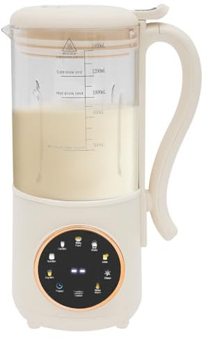 Macchina per Latte Vegetale 1.4L Schermo LED Macchina Automatica per Latte di soia con 16 Lame per Bollire L'acqua, Preparare Succhi di Frutta, Latte D'avena, Latte di Noci, Latte di soia, Frullati