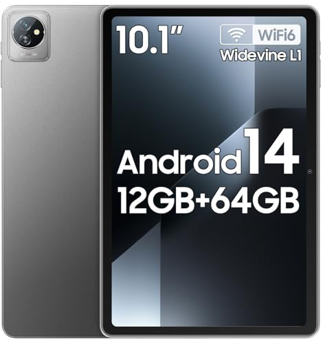 Blackview Tablet 10 Pulgadas Tableta Android 14, 12GB+64GB/2TB, WiFi 6, 6580 mAh Battery, Widevine L1, IPS HD+, Type-C, Dual Cámara, Google GMS, 2.0GHz Quad-Core,3.5 mm Jack/GMS/BT5.0