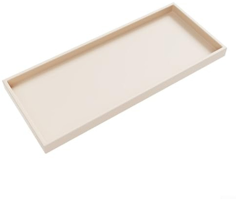 Plateau de salle de bain en silicone pour l'organisation de l'évier et le rangement de comptoir (blanc, 30 x 12,5 cm)
