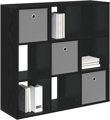 vidaXL Sideboard Schwarz Eichen-Optik 88,5 x 29 x 84,5 cm, Wohnzimmer Sideboard, moderner Stauraum, viel Platz zum Organisieren, Robustes freistehendes Möbelstück