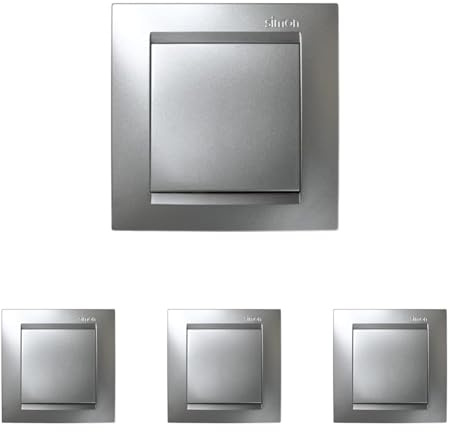 Simon F1590150026- Pulsador serie 15 aluminio (Paquete de 4)
