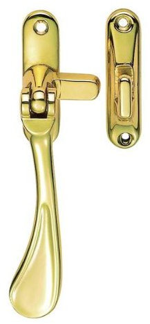 Carlisle Brass - Maniglia per finestra vittoriana con estremità a cucchiaio per finestre in legno/legno (ottone lucido)