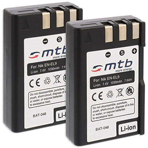 2X Batterie en-EL9 Compatible avec Nikon D40, D40x, D60, D3000, D5000