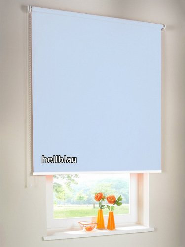 Verdunkelungsrollo Seitenzugrollo Kettenzugrollo Rollo Verdunkelung 150 x 220 cm / 150x220 cm hellblau - Bedienseite links