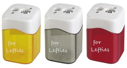 Anspitzer m+r aus Metall, für Linkshänder, 2 Verwendungszwecke, mit Behälter in verschiedenen Farben