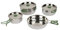 Bo-Camp Urban Outdoor 2100800 Koch Set 4teilig Camping Küche Topf Pfanne Geschirr Stapelbar Edelstahl, ‎Einheitsgröße, Silber