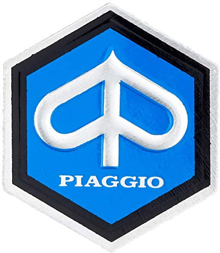 Stemma «Piaggio» A Cascata Esagonale Ecc. In Alluminio, Autoadesivo 25 X 30 Mm Per Vespa 50/Et3 Ecc.