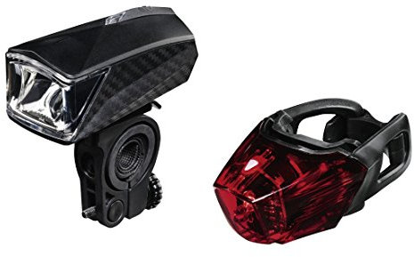 Hama LED Fahrradlicht Set Profi (Frontlicht + Rücklicht, Fahrradlampe zugelassen im Straßenverkehr nach StVZO, inkl. Batterie und Halterung, abnehmbar) schwarz