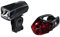 Hama LED Fahrradlicht Set Profi (Frontlicht + Rücklicht, Fahrradlampe zugelassen im Straßenverkehr nach StVZO, inkl. Batterie und Halterung, abnehmbar) schwarz
