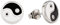 Bungsa Unisex Ohrstecker Yin & Yang Silber aus 316L Edelstahl