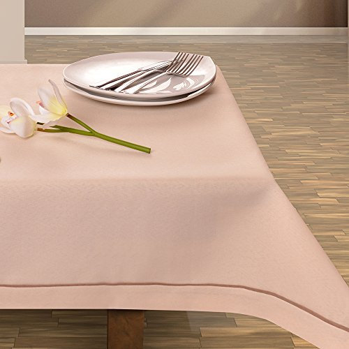 DecoKing 30x45 cm Cappuccino Tischdecke Tischtuch elegant praktisch pflegeleicht Leinoptik Lein Optik mit Borte Modern Lein