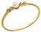 Ardeo Aurum Damenring aus 375 Gold Gelbgold mit 0,02 ct Diamant Brillant 3,5 mm Perle Süßwasserperle Vorsteckring Stapelring