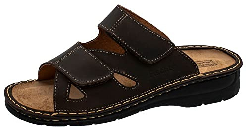Fischer Markenschuh Herren Pantoletten, Männer Pantoletten,Wechselfußbett,Clogs,Hausschuhe,Men's,Schlupfschuhe,Slipper,Mocca,43 EU / 9.5 UK