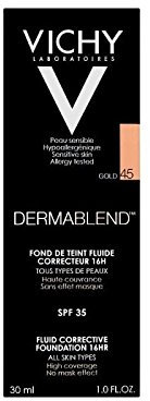 Vichy Dermablend Korrektur 30Ml Gold Flüssigkeit Stiftung 45