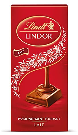 Lindt - Tablette LINDOR - Chocolat au Lait - Cœur Fondant, 150g